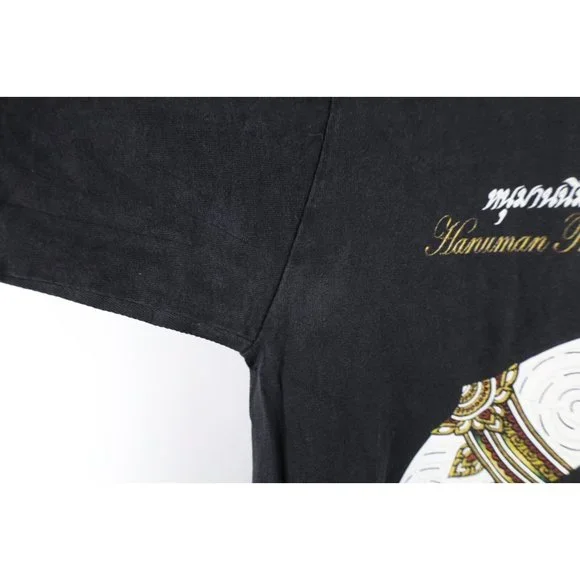 Vintage Streetwear Mens Medium Faded Hanuman Transform Thailand T-Shirt Black - Picture 6 of 12
